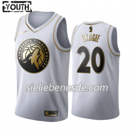 Kinder NBA Minnesota Timberwolves Trikot Josh Okogie 20 Nike 2019-2020 Weiß Golden Edition Swingman